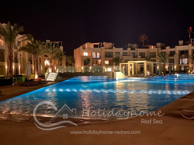 Shared pool at night