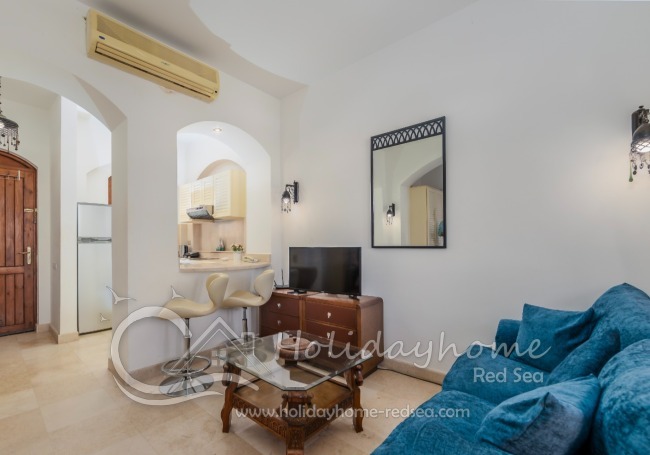 Living room and open kitchen unit