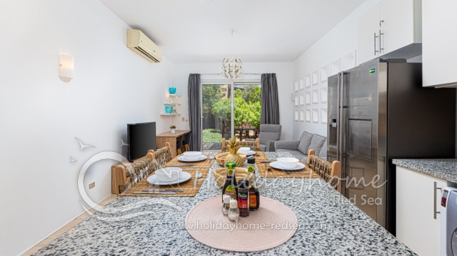 Large dining counter with open living room
