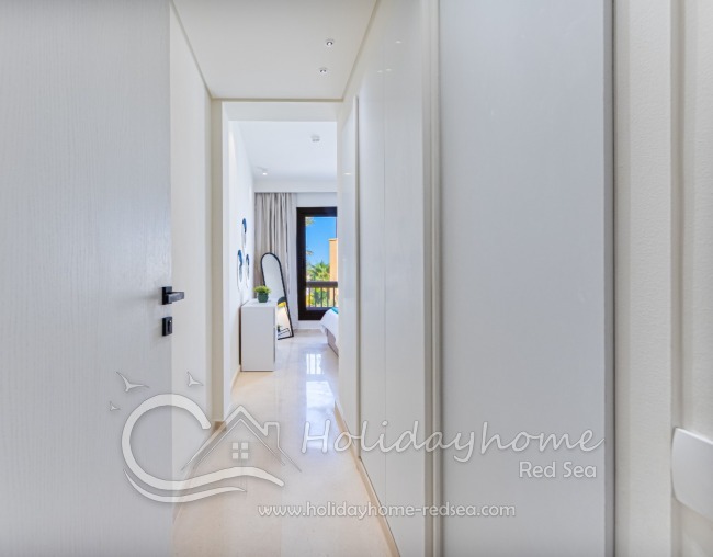 Corridor in the bedroom with wardrobe