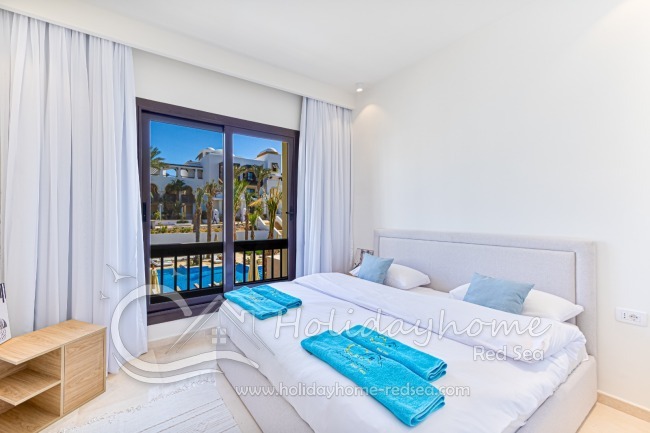 Bedroom 1 with pool view