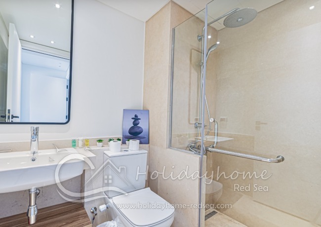 Bathroom with large shower